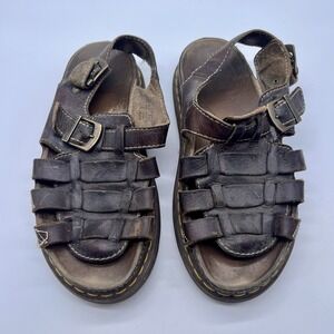 VTG DR. MARTENS Fisherman Brown Leather Sandals Men's 11 90s Y2K